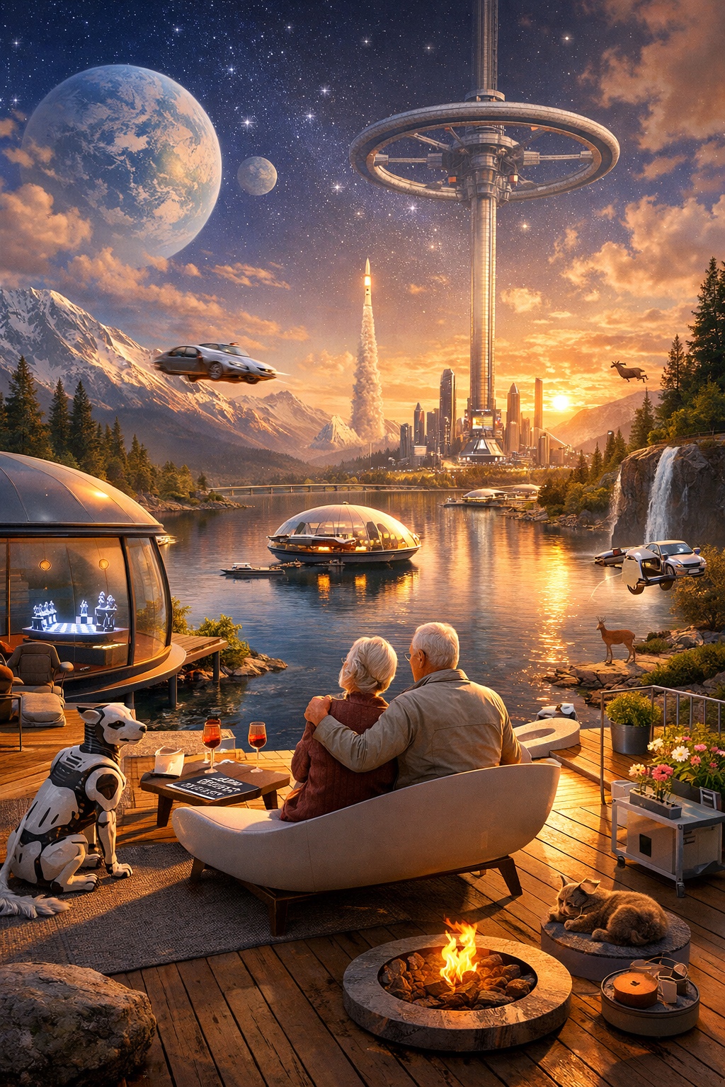 Human and AI future concept image